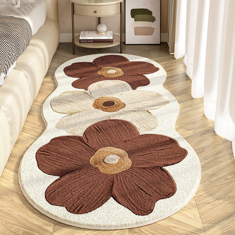 🌸Tapis Floral Irrégulier Ultra Doux !🧡Confort Luxueux & Look Ludique pour Chambre ou Salon ! 🛋️✨