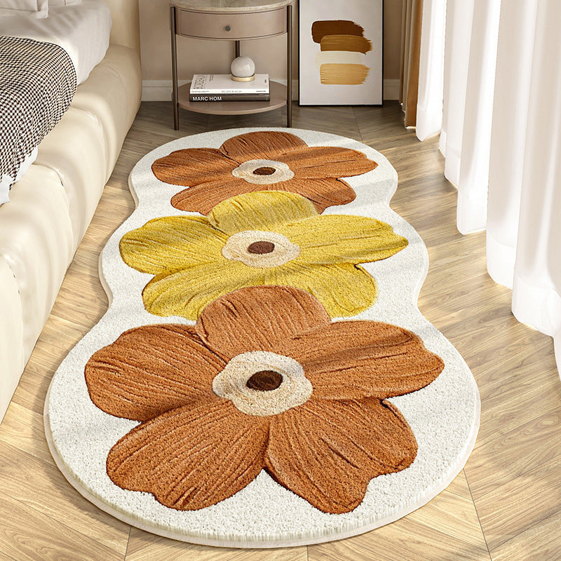 🌸Tapis Floral Irrégulier Ultra Doux !🧡Confort Luxueux & Look Ludique pour Chambre ou Salon ! 🛋️✨