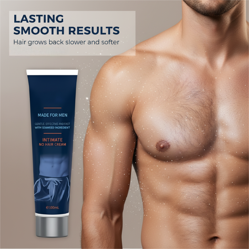 ✨ACHETEZ-EN 1 OBTENEZ-EN 1 💖Crème Dépilatoire Homme à Action Rapide – Peau Lisse, Sans Irritation🧴🌿