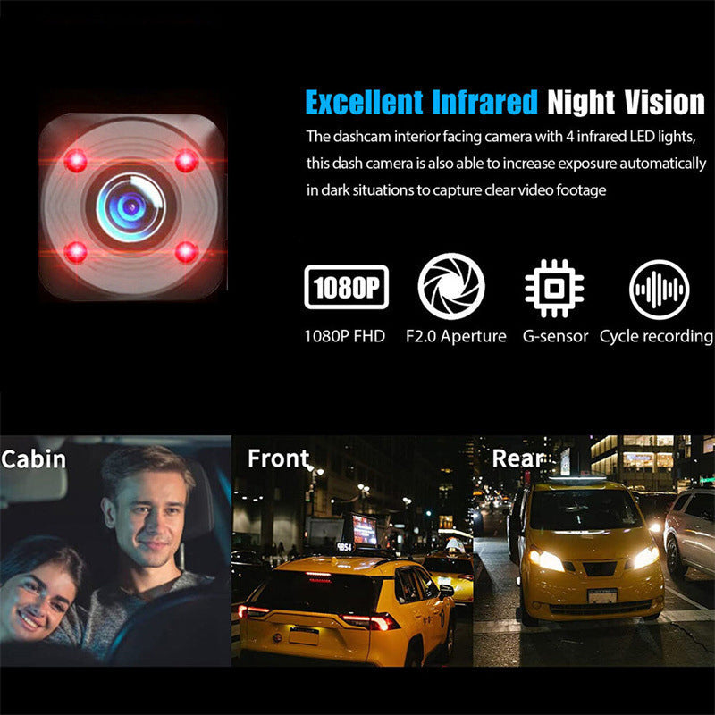 🔥50% de réduction ! 🚗 Enregistreur Vidéo Voiture 1080p Triple Caméra + Caméra de Recul