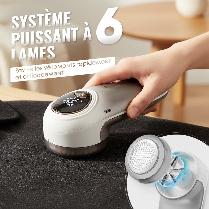 Rasoir anti-bouloches rechargeable avec écran LED