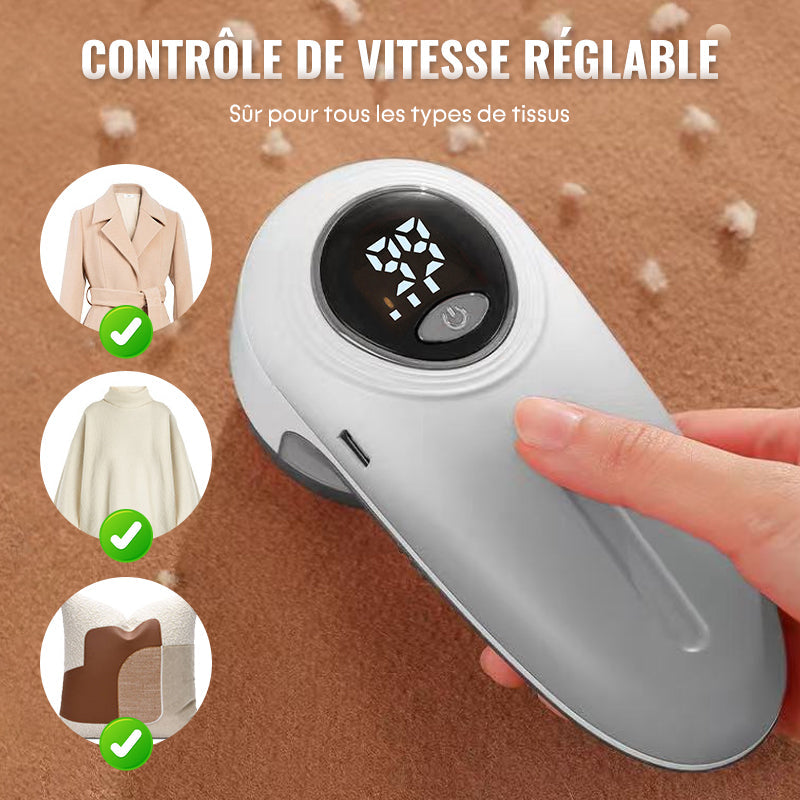 Rasoir anti-bouloches rechargeable avec écran LED