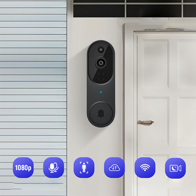 Surveillez votre porte en temps réel ! Sonnette vidéo 1080p avec détection humaine par IA