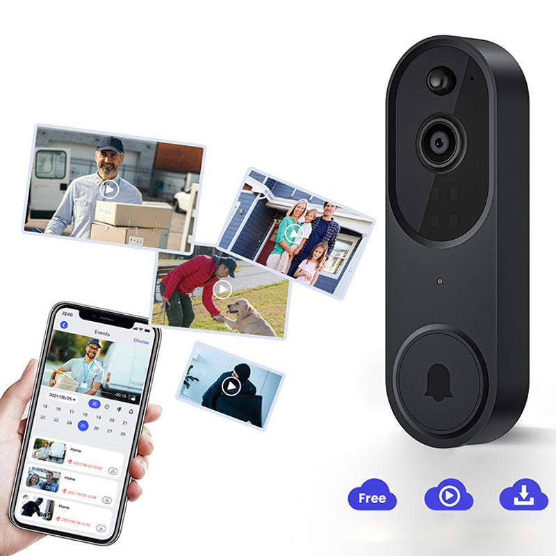 Surveillez votre porte en temps réel ! Sonnette vidéo 1080p avec détection humaine par IA