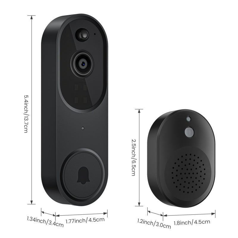 Surveillez votre porte en temps réel ! Sonnette vidéo 1080p avec détection humaine par IA