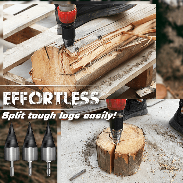 🪵 50% Mèche fendeuse de bois pour perceuse - Préparez vos bûches facilement