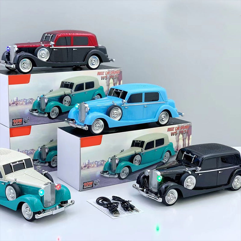 Haut-parleur Bluetooth en forme de voiture vintage avec son stéréo