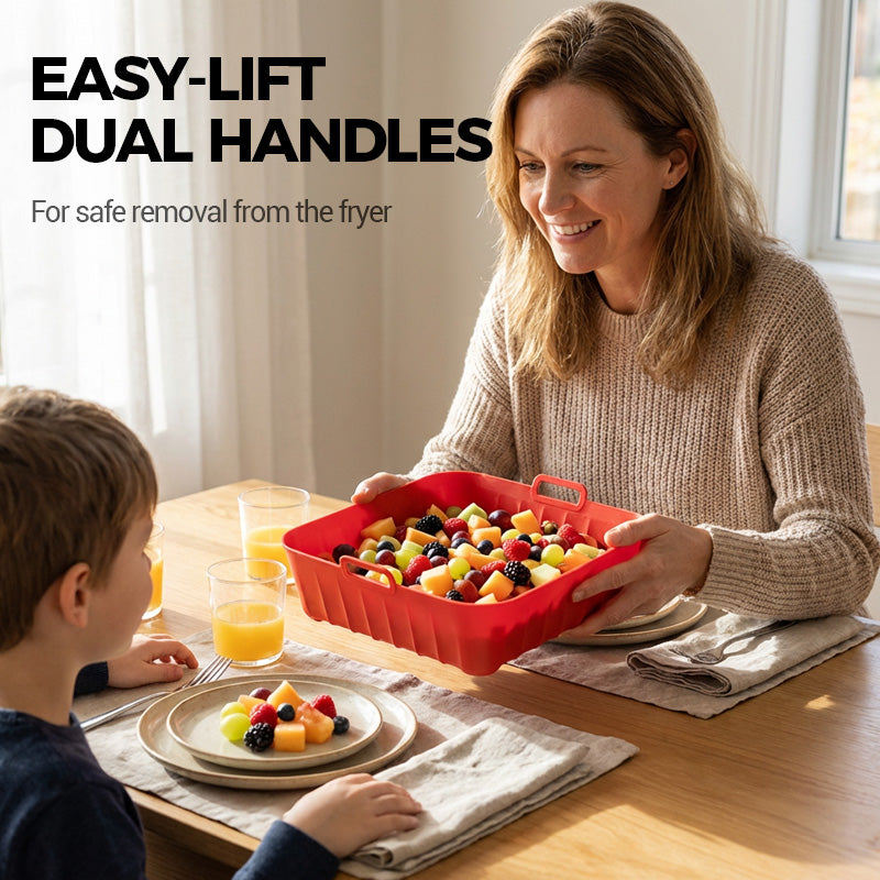 💎 PROMO FLASH : 50% DE RÉDUCTION ! Pot en Silicone Réutilisable pour Friteuse à Air – Fond Ondulé 3D, Qualité Alimentaire & -40°C à 230°C for Cuisson Saine 🍟✨