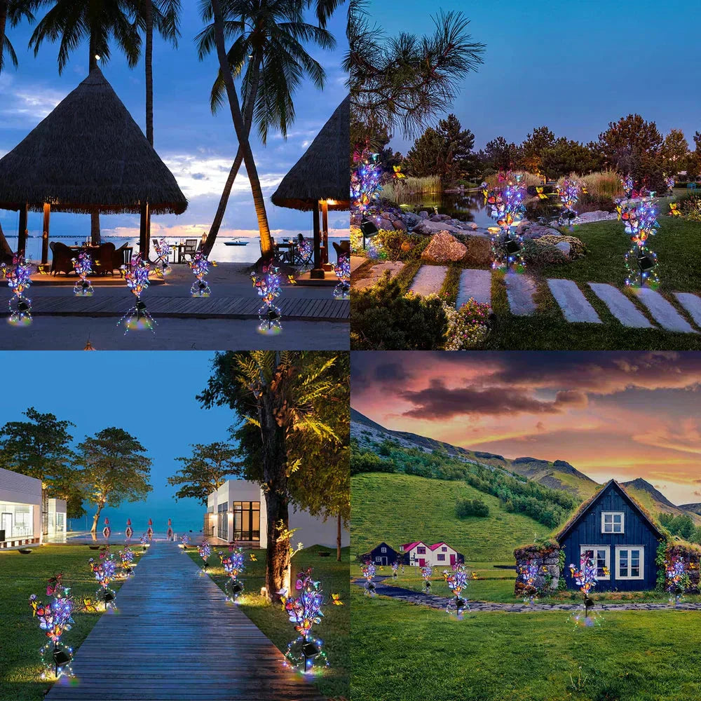 🦋Lumières solaires extérieures en forme de papillon💐