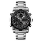 📢📢50% DE RÉDUCTION !! ⏰ Montre Analogique-Numérique Militaire habillée pour Hommes – 48mm, Multifonction & Bracelet en Acier Inoxydable ! 🕰️💪