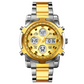 📢📢50% DE RÉDUCTION !! ⏰ Montre Analogique-Numérique Militaire habillée pour Hommes – 48mm, Multifonction & Bracelet en Acier Inoxydable ! 🕰️💪