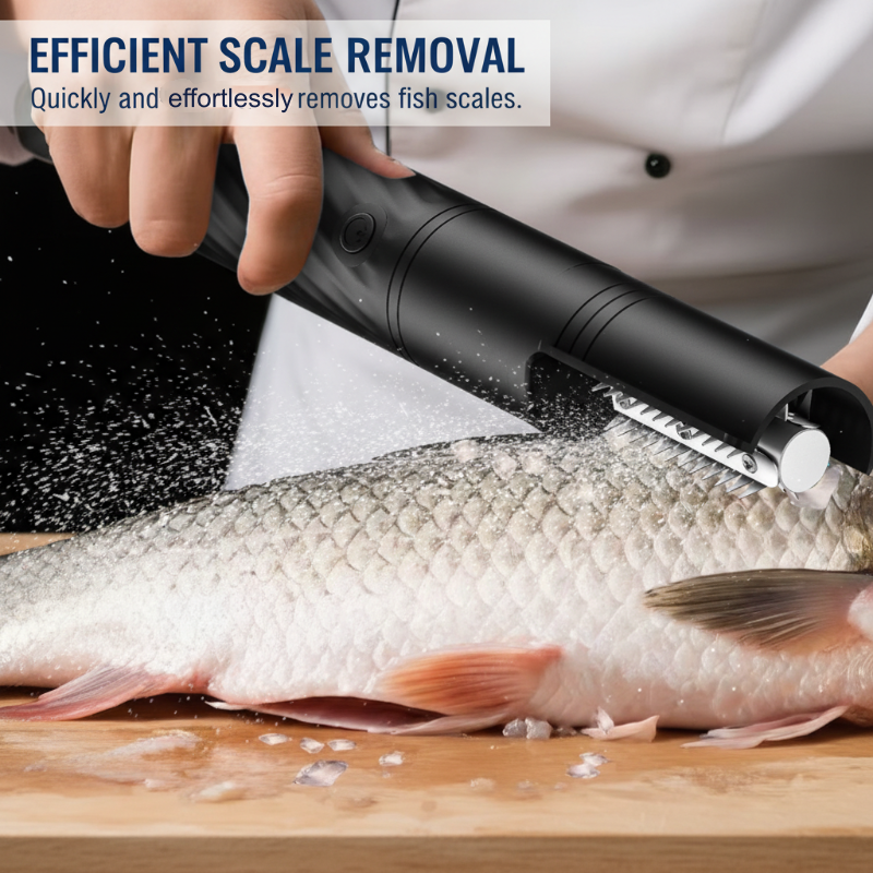 🐟⚡ Écailleur à Poisson Électrique Sans Fil IPX7 – Lames Inox 304, Un Bouton et Batterie Rechargeable
