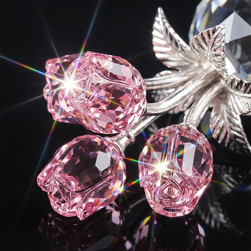 💎 50% DE RÉDUCTION ! 💎 Figurine Éternelle en Cristal – Rose dans un Vase, Symbole d’Amour Inaltérable & Décoration de Luxe 🌹✨