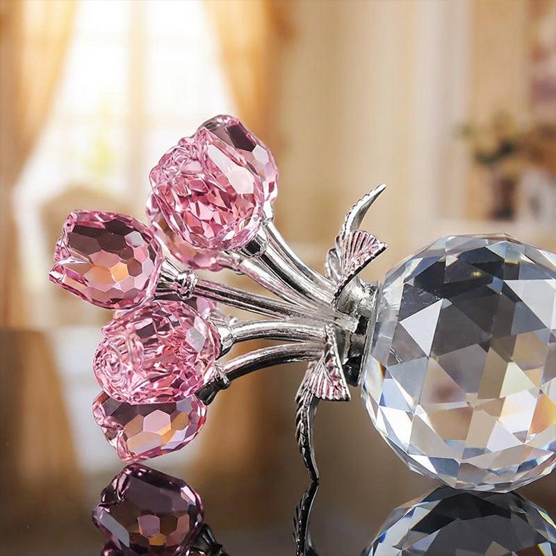 💎 50% DE RÉDUCTION ! 💎 Figurine Éternelle en Cristal – Rose dans un Vase, Symbole d’Amour Inaltérable & Décoration de Luxe 🌹✨