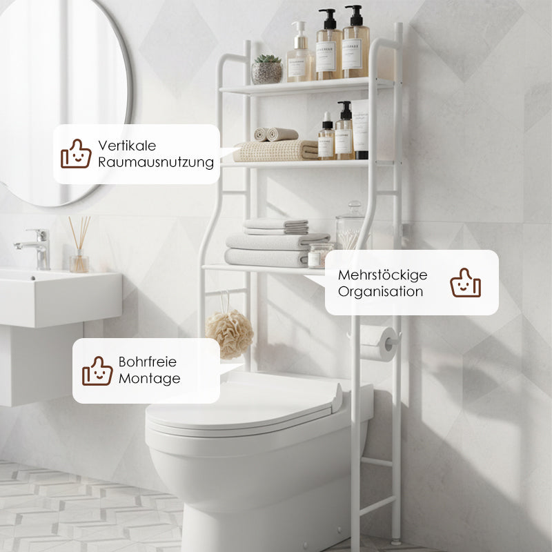 🚽 50% DE RÉDUCTION! 🛁 Étagère de Rangement 3 Niveaux pour Toilettes – Économiseur d‘Espace, Installation Facile & Support Jusqu‘à 20kg 📦