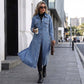 📢📢50 % de réduction !!⏰LIVRAISON GRATUITE⏰Manteau long en denim boutonné pour femme