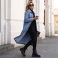 📢📢50 % de réduction !!⏰LIVRAISON GRATUITE⏰Manteau long en denim boutonné pour femme