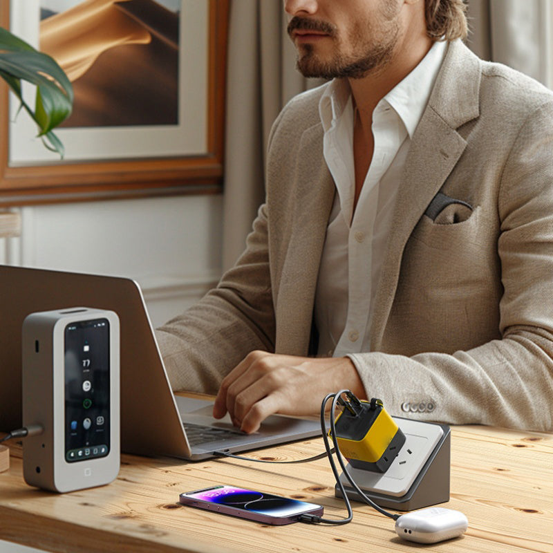 🔥‑50% PROMO FLASH🔌 Chargeur 65W rétractable Type‑C, format poche, multi‑appareils téléphone tablette PC, sans câbles désordonnés ✨💼