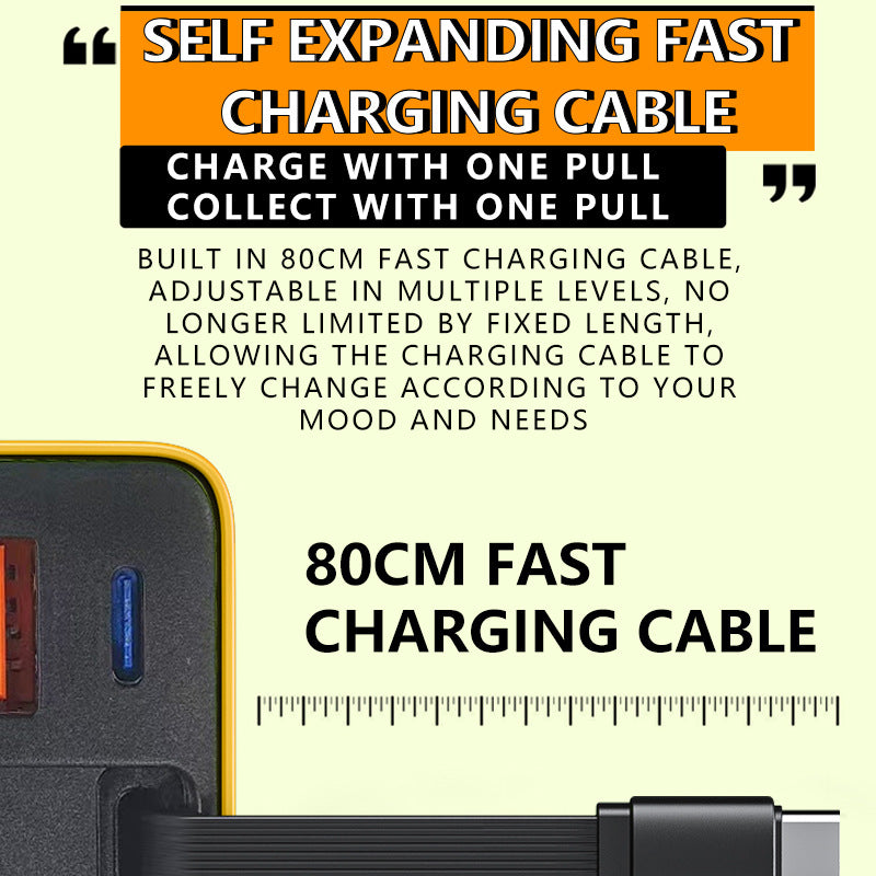 🔥‑50% PROMO FLASH🔌 Chargeur 65W rétractable Type‑C, format poche, multi‑appareils téléphone tablette PC, sans câbles désordonnés ✨💼