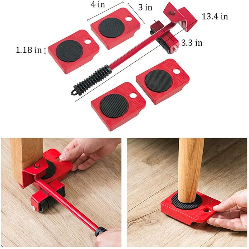 🪑💪 PROMO FLASH : 50% DE RÉDUCTION ! Ensemble d'Outils de Levage & Déplacement de Meubles – Levier, 4 Patins à Roulettes Multi-Directionnelles & Capacité 100 kg for Déplacer Canapés et Réfrigérateurs Sans Effort ✨