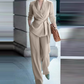 👔 51% DE RÉDUCTION! ✨ Ensemble Blazer & Pantalon Jambes Larges Femme – Ceinture Nœud, Coupe Flatteuse & Style Polyvalent 💃