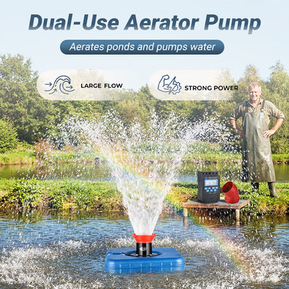 📢 50% DE RÉDUCTION ! ⏰ Aérateur et Pompe de Bassin 2-en-1 – Moteur Cuivre 550W, Débit 12m³/h & Base Flottante – Oxygénation et Irrigation pour un Écosystème Sain 🌊🐟✨