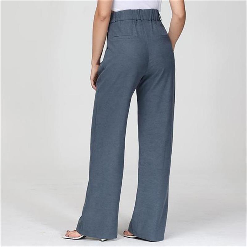 Pantalon taille haute à jambes larges et coupe ajustée
