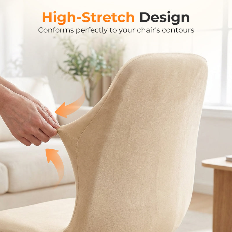 Housse de chaise souple et extensible à courbes