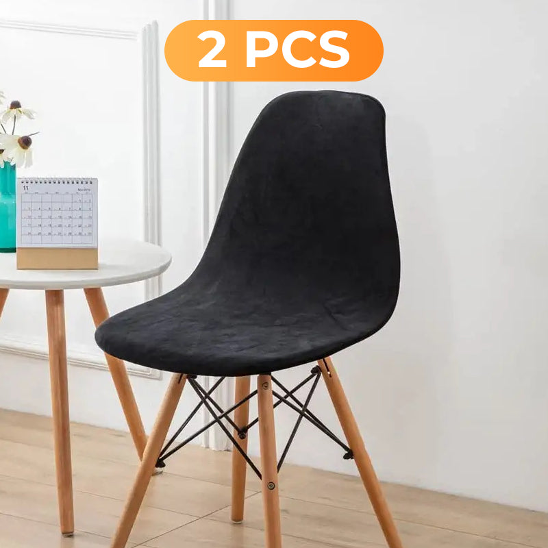 Housse de chaise souple et extensible à courbes