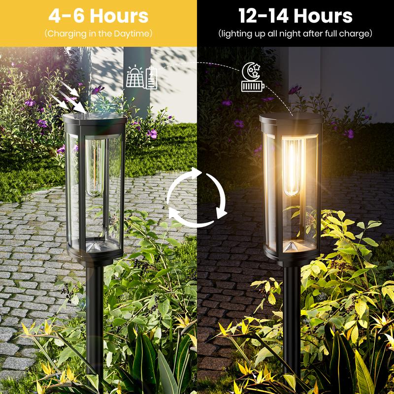 🎉 ACHETEZ PLUS ÉCONOMISEZ PLUS 🎁 Lampes Solaires Allée Extérieur – Panneau Solaire Haute Performance, Batterie NI-MH 12-14h, Design Rétro Vintage, IP65 Imperméable ✨