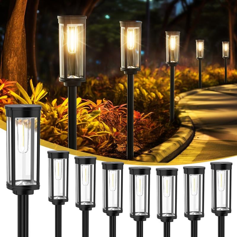 🎉 ACHETEZ PLUS ÉCONOMISEZ PLUS 🎁 Lampes Solaires Allée Extérieur – Panneau Solaire Haute Performance, Batterie NI-MH 12-14h, Design Rétro Vintage, IP65 Imperméable ✨