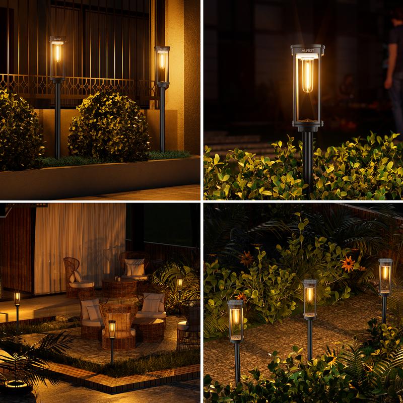 🎉 ACHETEZ PLUS ÉCONOMISEZ PLUS 🎁 Lampes Solaires Allée Extérieur – Panneau Solaire Haute Performance, Batterie NI-MH 12-14h, Design Rétro Vintage, IP65 Imperméable ✨