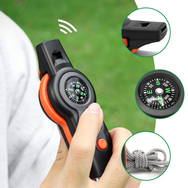 Sifflet de survie multifonctionnel 7 en 1 pour l'extérieur