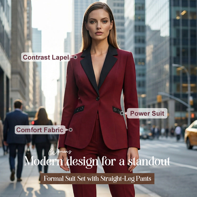 💐53% DE RÉDUCTION – TEMPS LIMITÉ ! Ensemble Formel avec Pantalon Droit – Polyester Durable & Élégant 🖤👖【Promo Flash】