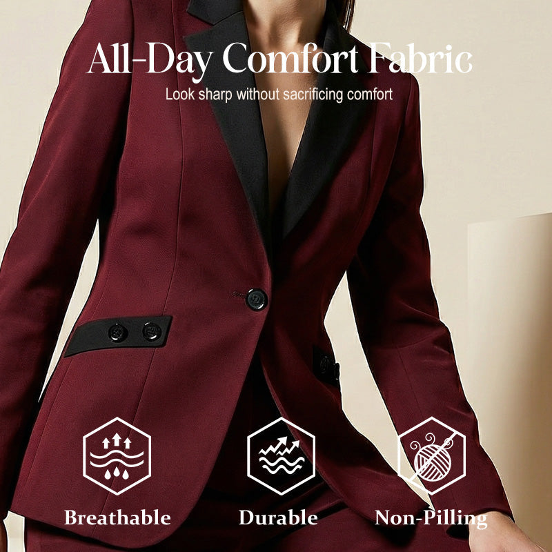 💐53% DE RÉDUCTION – TEMPS LIMITÉ ! Ensemble Formel avec Pantalon Droit – Polyester Durable & Élégant 🖤👖【Promo Flash】