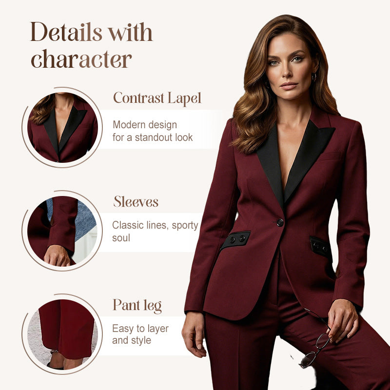 💐53% DE RÉDUCTION – TEMPS LIMITÉ ! Ensemble Formel avec Pantalon Droit – Polyester Durable & Élégant 🖤👖【Promo Flash】