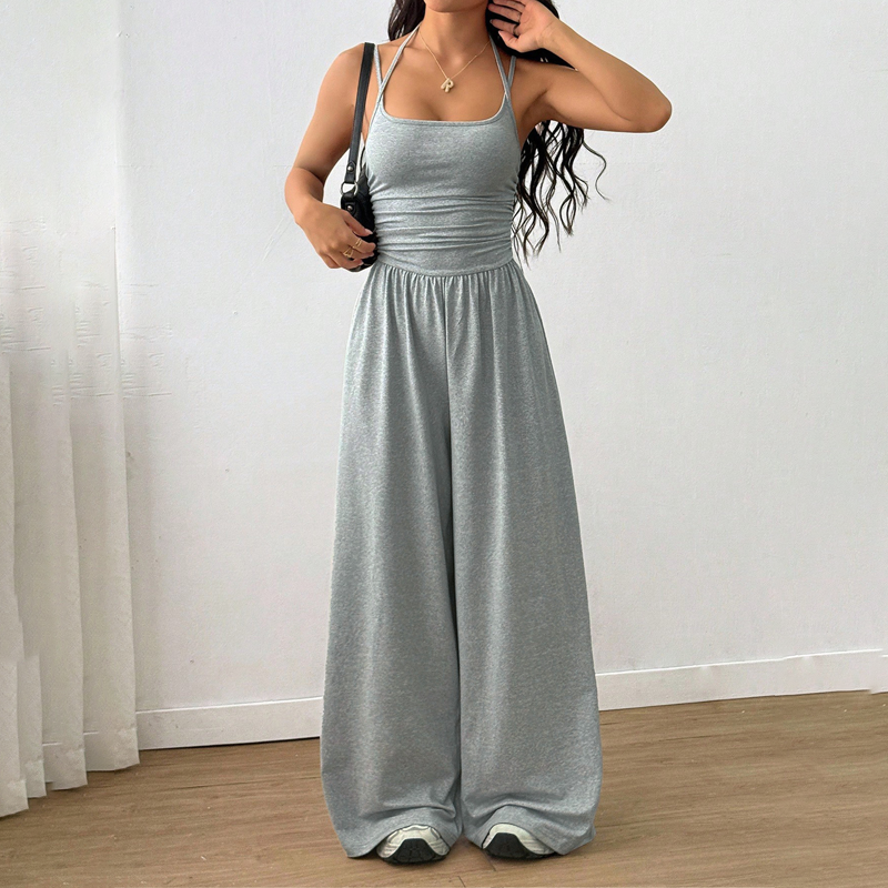 👗 50% DE RÉDUCTION! 🌸 Combinaison-Pantalon Décontractée Femme à Fines Bretelles – Tissu Fluide, Coupe Large & Look Estival ☀️