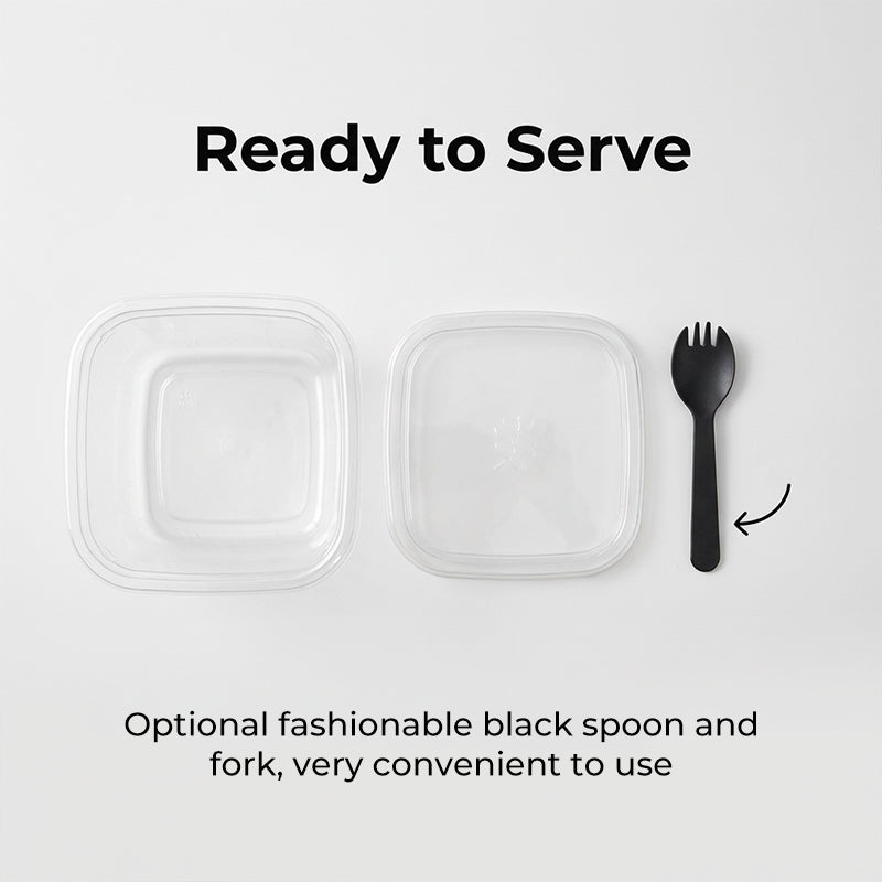 Coupes à dessert carrées jetables avec couvercles