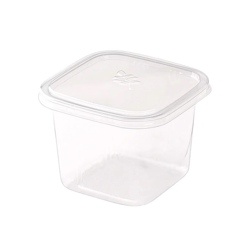 Coupes à dessert carrées jetables avec couvercles