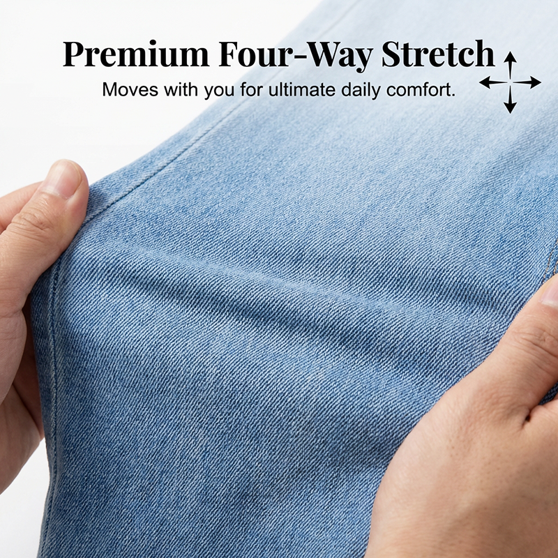 👖 49 % DE RÉDUCTION ! 💙 Jean stretch taille haute évasé pour femme – Coupe confortable, style rétro et tissu extensible 🌸