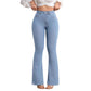 👖 49 % DE RÉDUCTION ! 💙 Jean stretch taille haute évasé pour femme – Coupe confortable, style rétro et tissu extensible 🌸