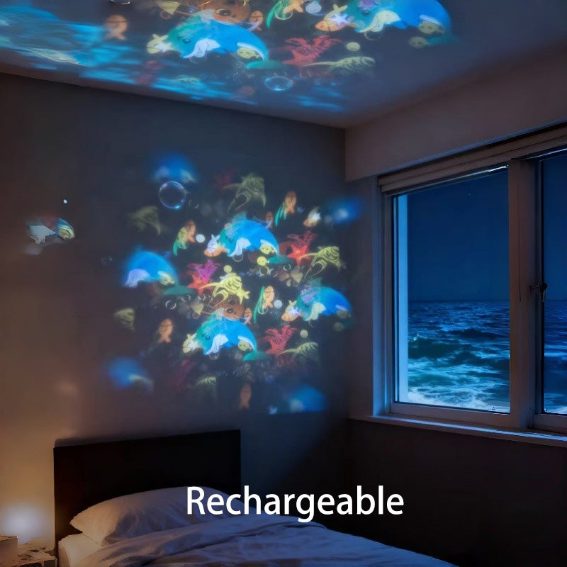 💐50% DE RÉDUCTION ! Projecteur LED Océan – Ambiance Aquatique pour Chambre & Salon 🌌🐟【Offre Limitée】