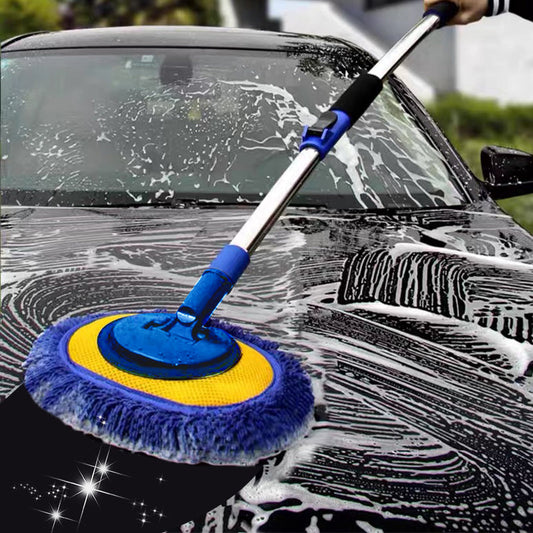 🚗50 % DE RÉDUCTION MAINTENANT ! 🧽 Balai de lavage de voiture télescopique à long manche en aluminium durable – Microfibre douce, anti-rayures et longueur réglable ✨