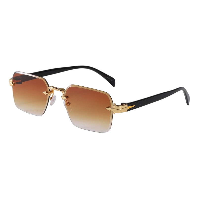 Lunettes de Soleil Rectangulaires Sans Monture pour Homme et Femme