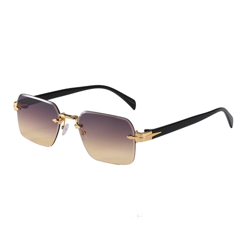 Lunettes de Soleil Rectangulaires Sans Monture pour Homme et Femme