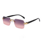 Lunettes de Soleil Rectangulaires Sans Monture pour Homme et Femme