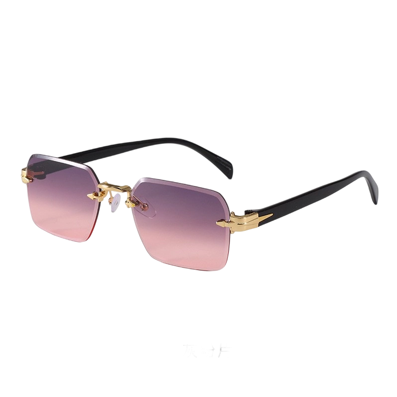 Lunettes de Soleil Rectangulaires Sans Monture pour Homme et Femme
