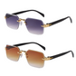 Lunettes de Soleil Rectangulaires Sans Monture pour Homme et Femme
