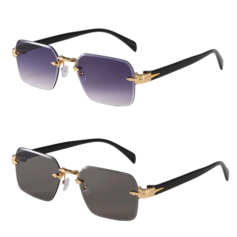 Lunettes de Soleil Rectangulaires Sans Monture pour Homme et Femme