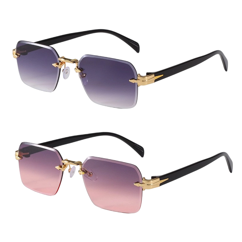 Lunettes de Soleil Rectangulaires Sans Monture pour Homme et Femme